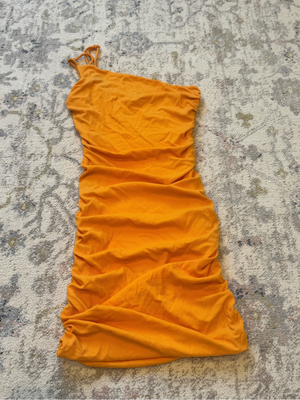 Princess Polly One-Shoulder Ruched Dress in Orange